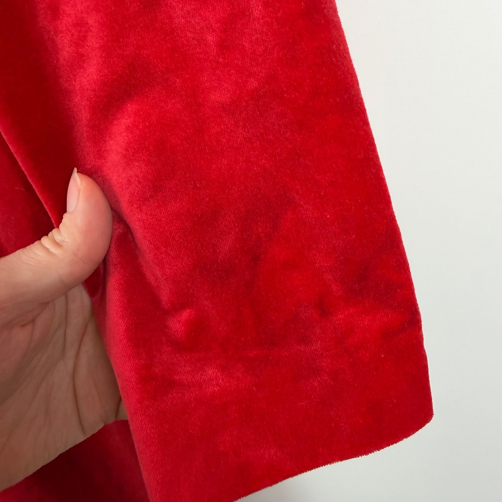 J Crew Long Sleeve Shift Dress Sz 18 Red Stretch Velvet Holiday Cocktail Preppy - Picture 6 of 15